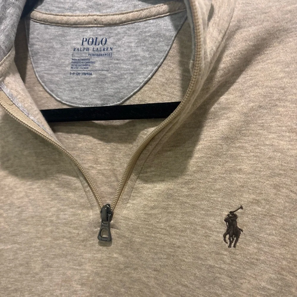 Polo Ralph Lauren 1/4 Zip Sweater Men's Beige Size Small - Picture 2 of 3